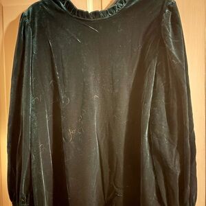 Elegant Dark Green Velvet Top